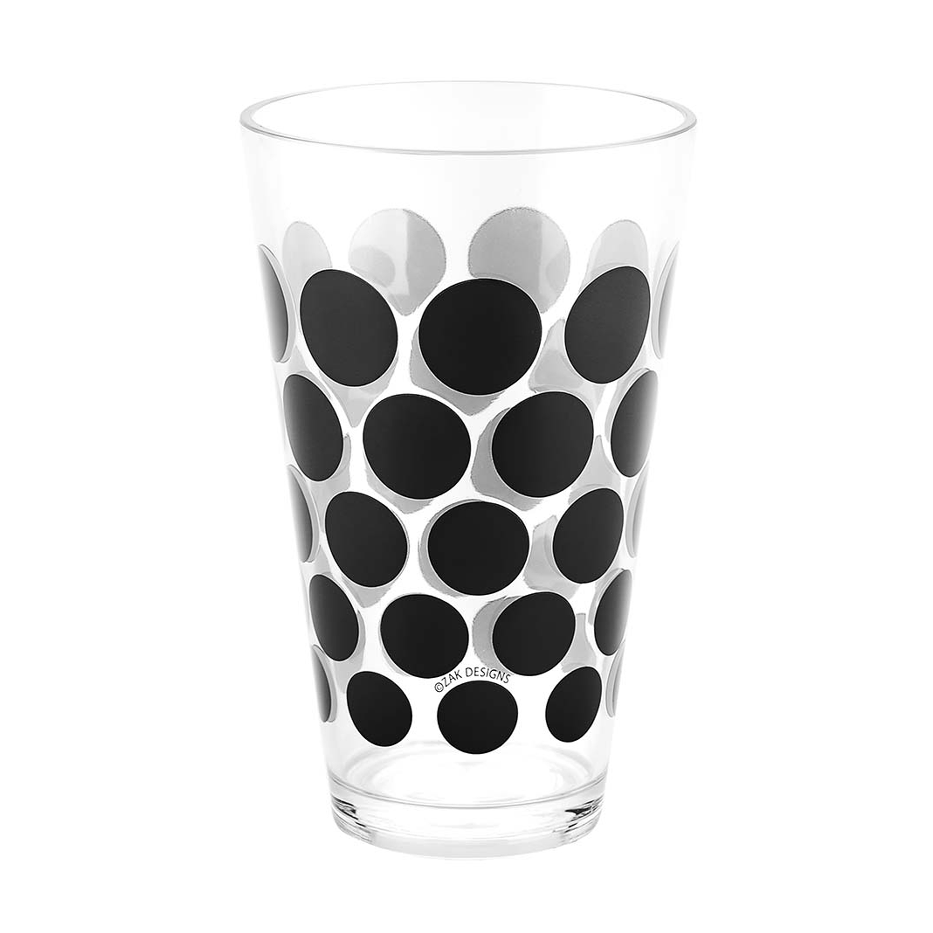 Dot Dot 20 ounce Highball Glass, Black, 6-piece set