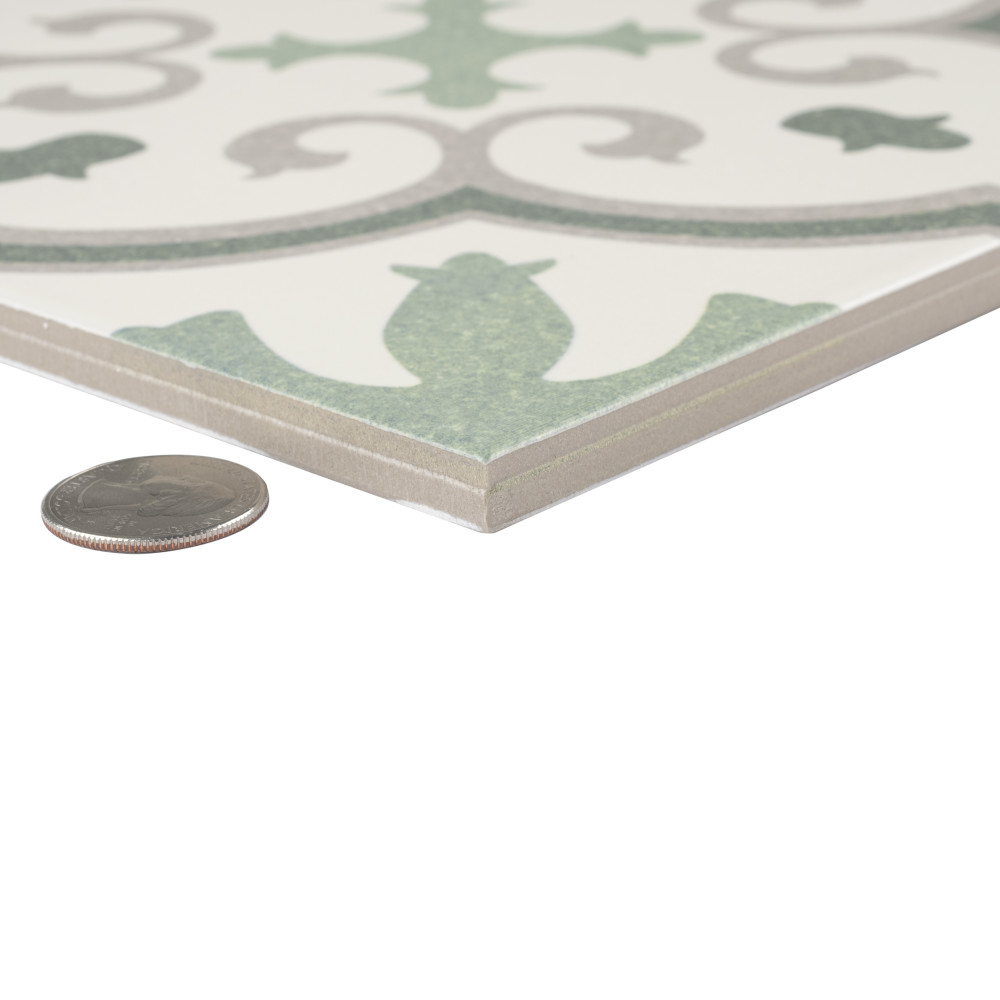 Monteca Green 9-3/4 in. x 9-3/4 in. Porcelain Floor and Wall Tile