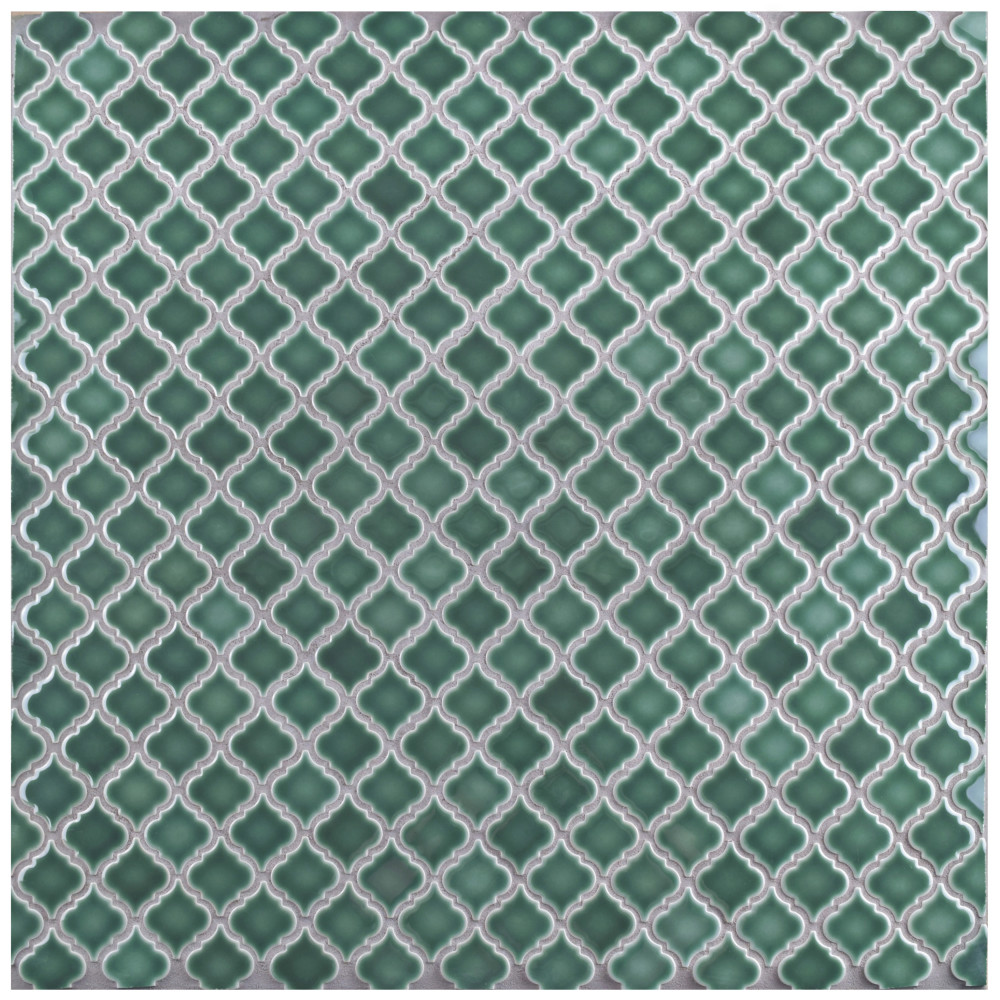Hudson Tangier Emerald 12-3/8 in. x 12-3/8 in. Porcelain Mosaic Tile