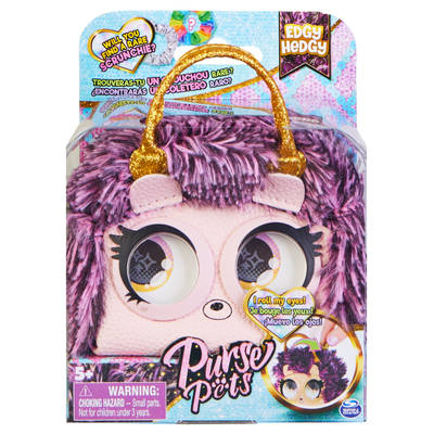 Purse Pets Micros, Edgy Hedgy Hedgehog Stylish Small Purse with Eye Roll Feature, Kids Toys for Girls Aged 5 and up