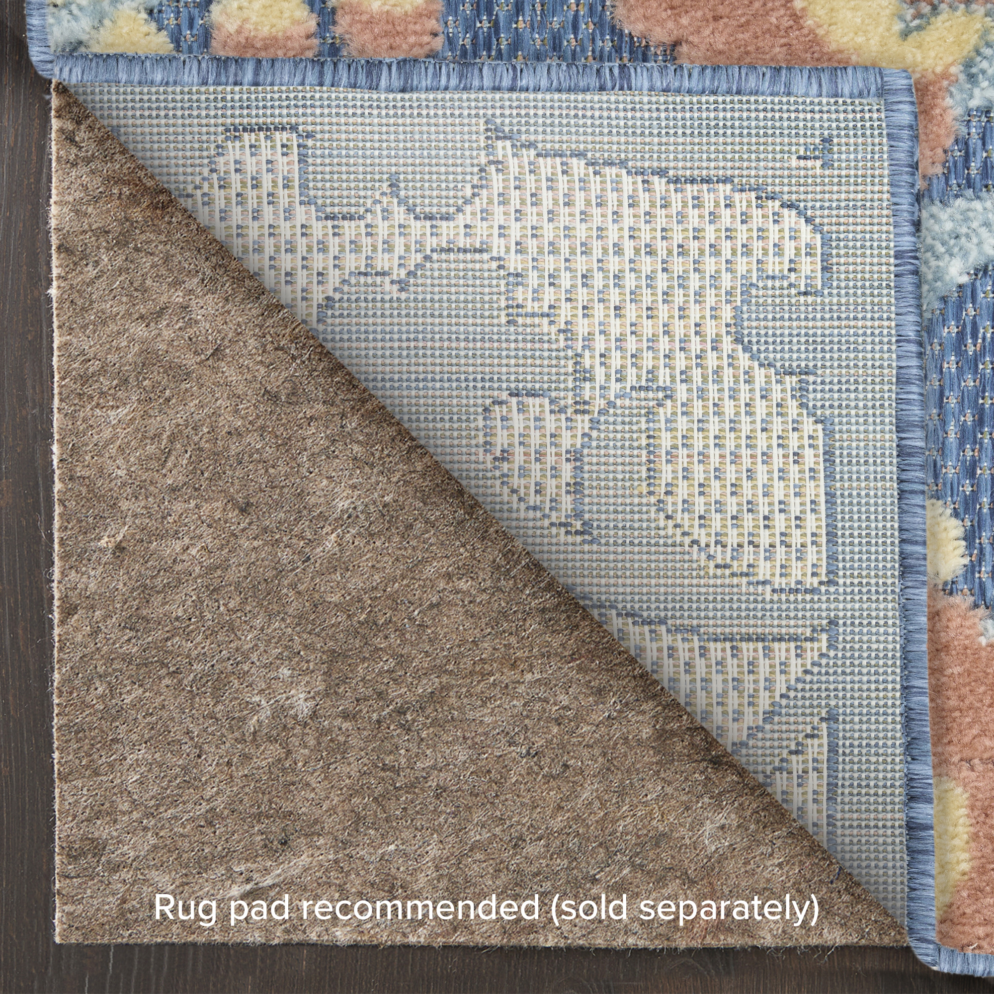 Nourison Aloha 7'10" x 10'6" Blue Rose Farmhouse Rug
