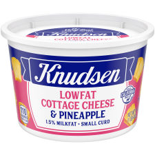 Knudsen Lowfat Small Curd Cottage Cheese & Pineapple 1.5% Milkfat, 16 oz Tub