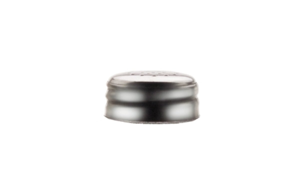 Chrome-plated flat top salt and pepper shaker top