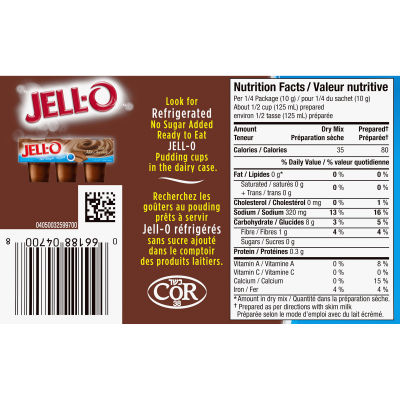 Jell-O Fat Free Chocolate Instant Pudding Mix
