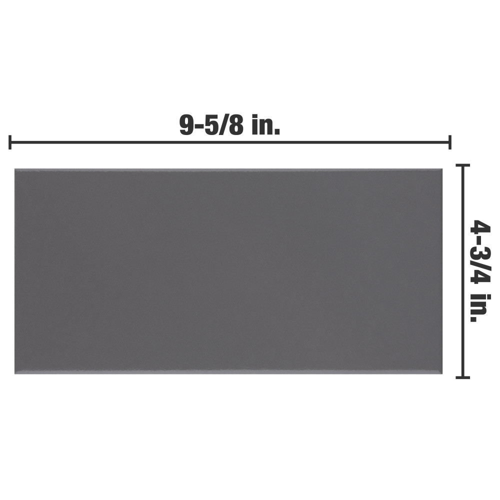 Piscina Glossy Dark Grey with BioTech 4-3/4 in. x 9-5/8 in. Porcelain Floor and Wall Tile