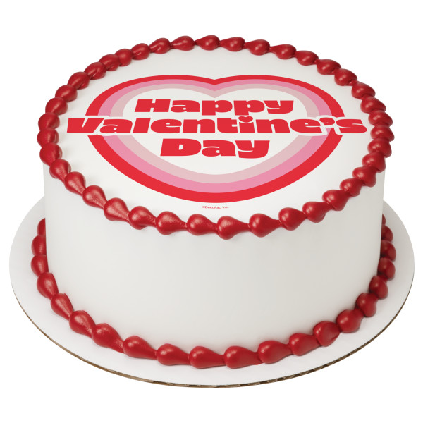 Happy Valentine's Day Heart PhotoCake® Edible Image®