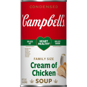 Campbell’s® Condensed Heart Healthy Cream of Chicken Soup, 22.6 oz Family Size Can (12 Pack)