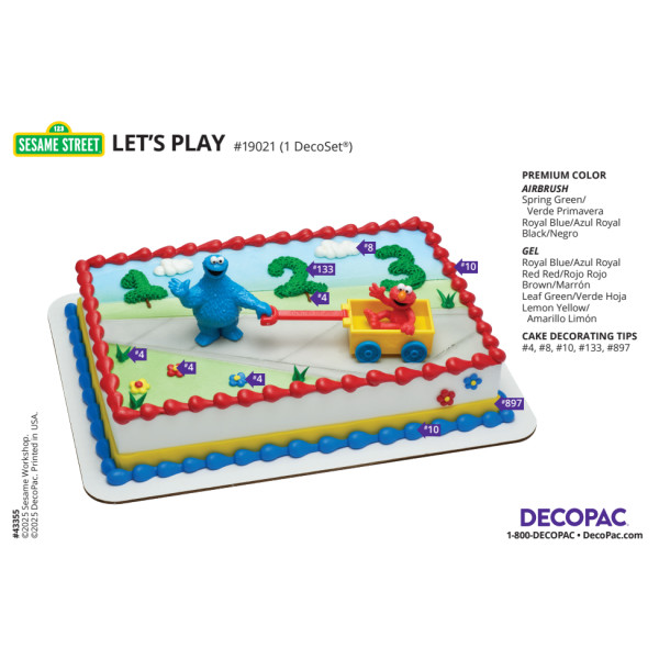 Sesame Street® Let's Play Cake Decorating Instruction Card