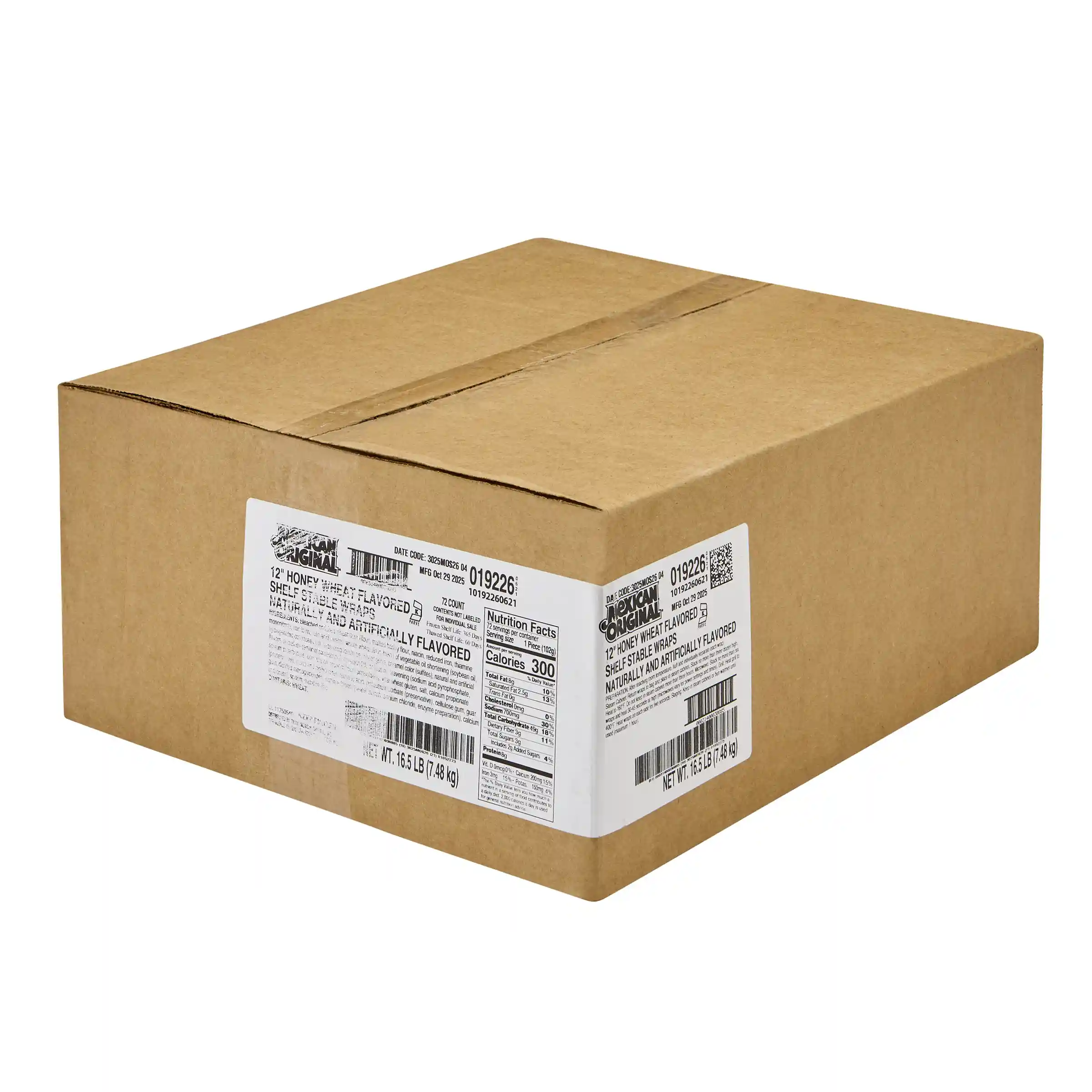 Mexican Original® 12" Honey Wheat Flavored Shelf Stable Wraps_image_6