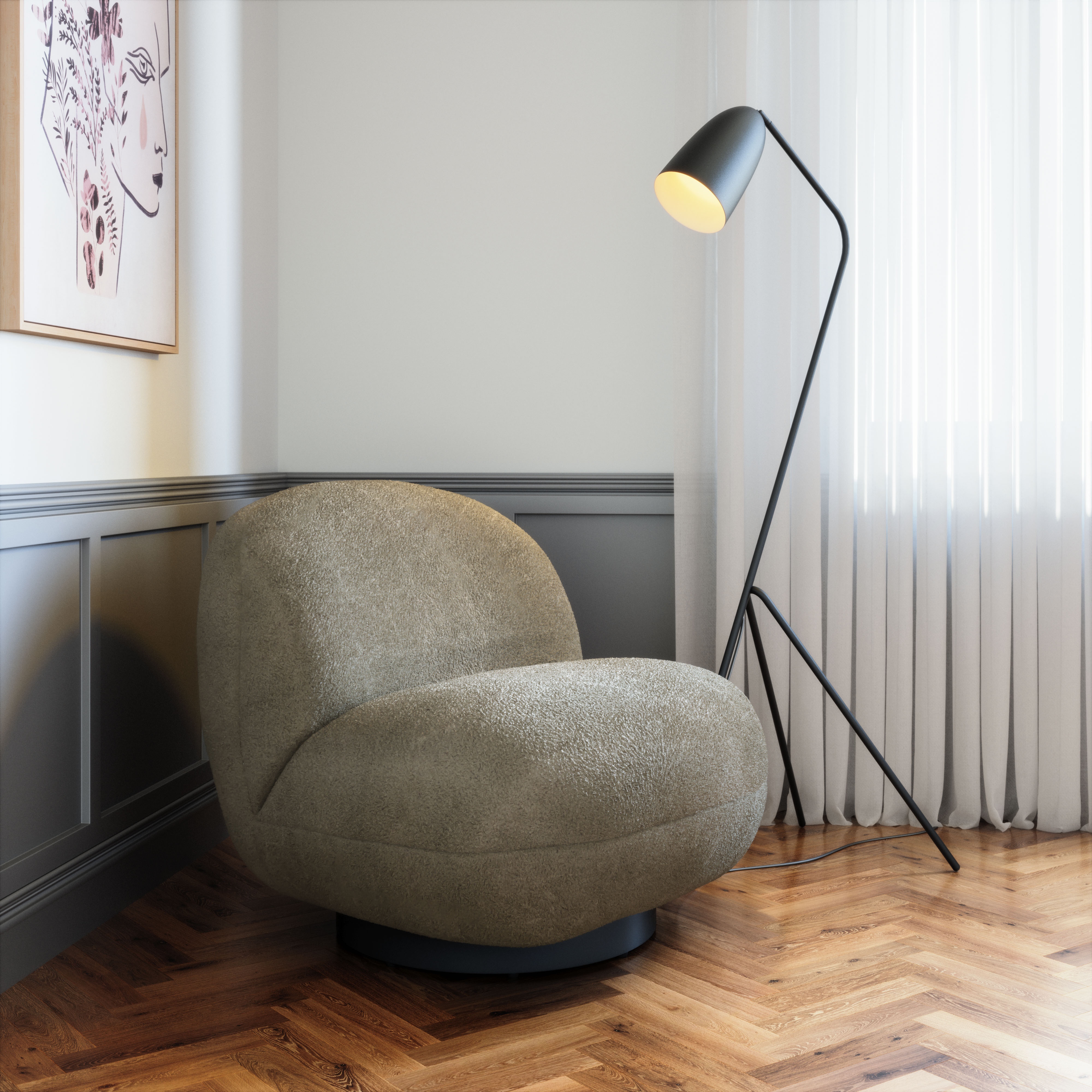 Myanmar Accent Chair Olive Green product image