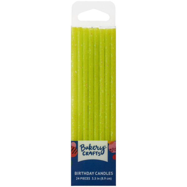 Lime Green Slim Glitter Specialty Candles