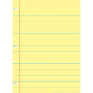 Smart Poly&reg; Single Sided PosterMat Pals&reg; Space Savers, Yellow Notebook Paper, 13" x 9.5"