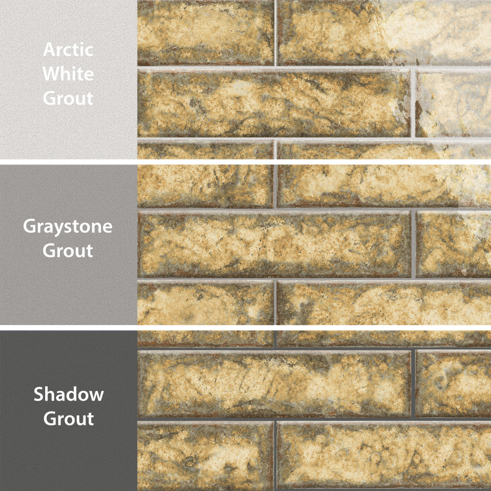 Gaudi React Brick Gold 2-3/8 in. x 9-3/4 in. Porcelain Floor and Wall Tile