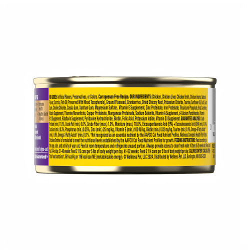 Wellness Complete Health  Kitten Pate Chicken Entrée Smooth Loaf back packaging