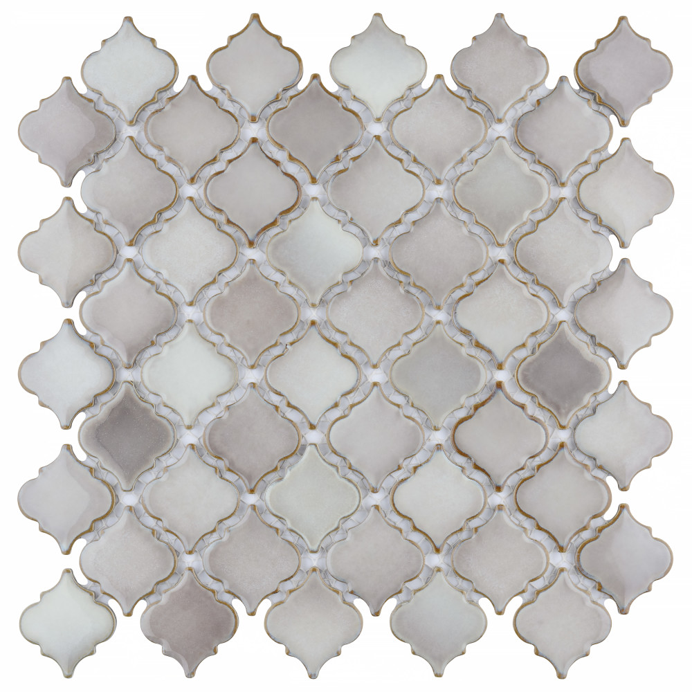 Hudson Tangier Dove Grey 12-3/8 in. x 12-3/8 in. Porcelain Mosaic Tile