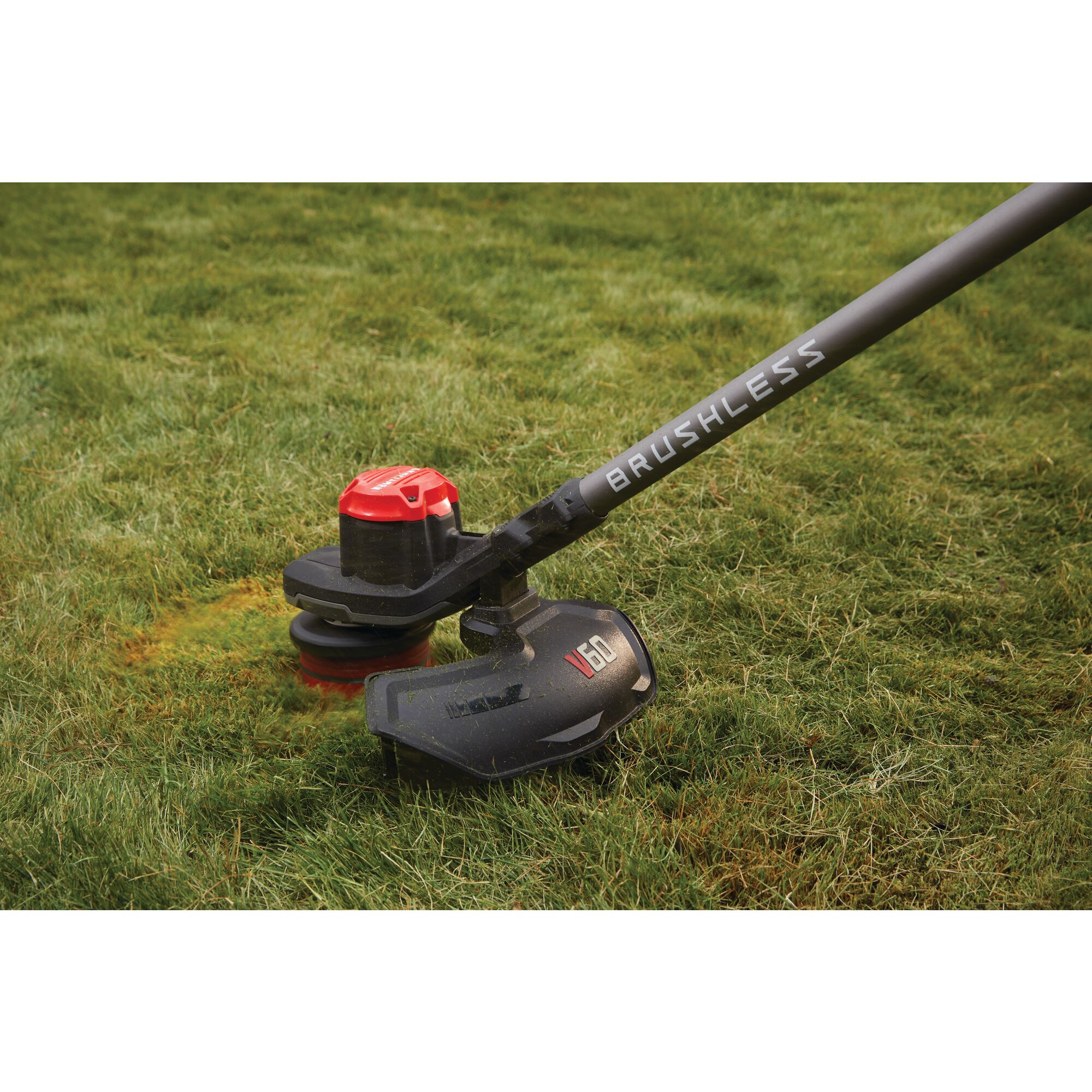 Quickwind spool system feature of 60 volt cordless 15 inch brushless weedwacker string trimmer with quickwind kit 2.5 ampere per hour.