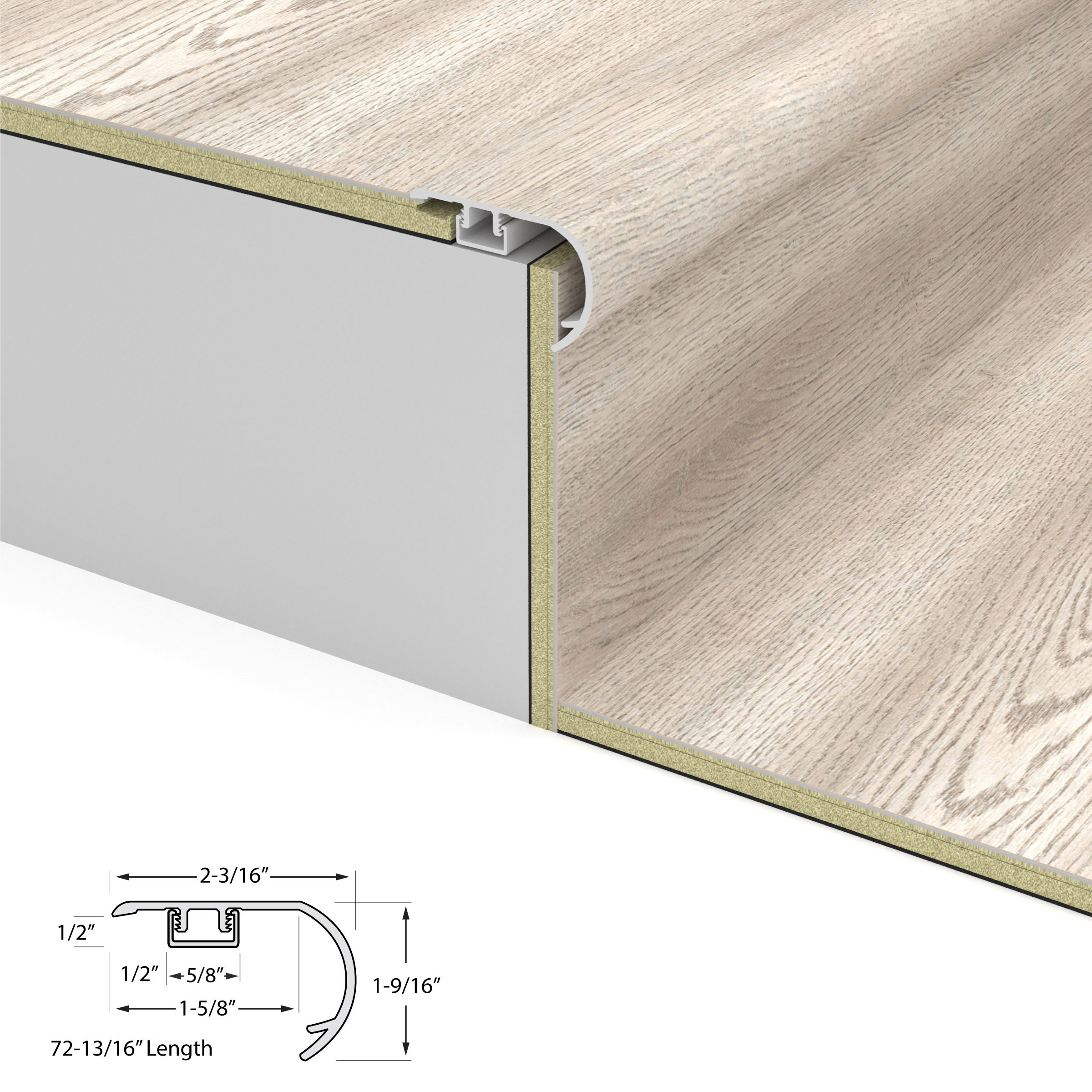 Uprush  Stair Nosing Overlap view 3