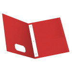 Oxford&reg; Twin Pocket Folders with Fasteners, Red, Box of 25 ESS57711