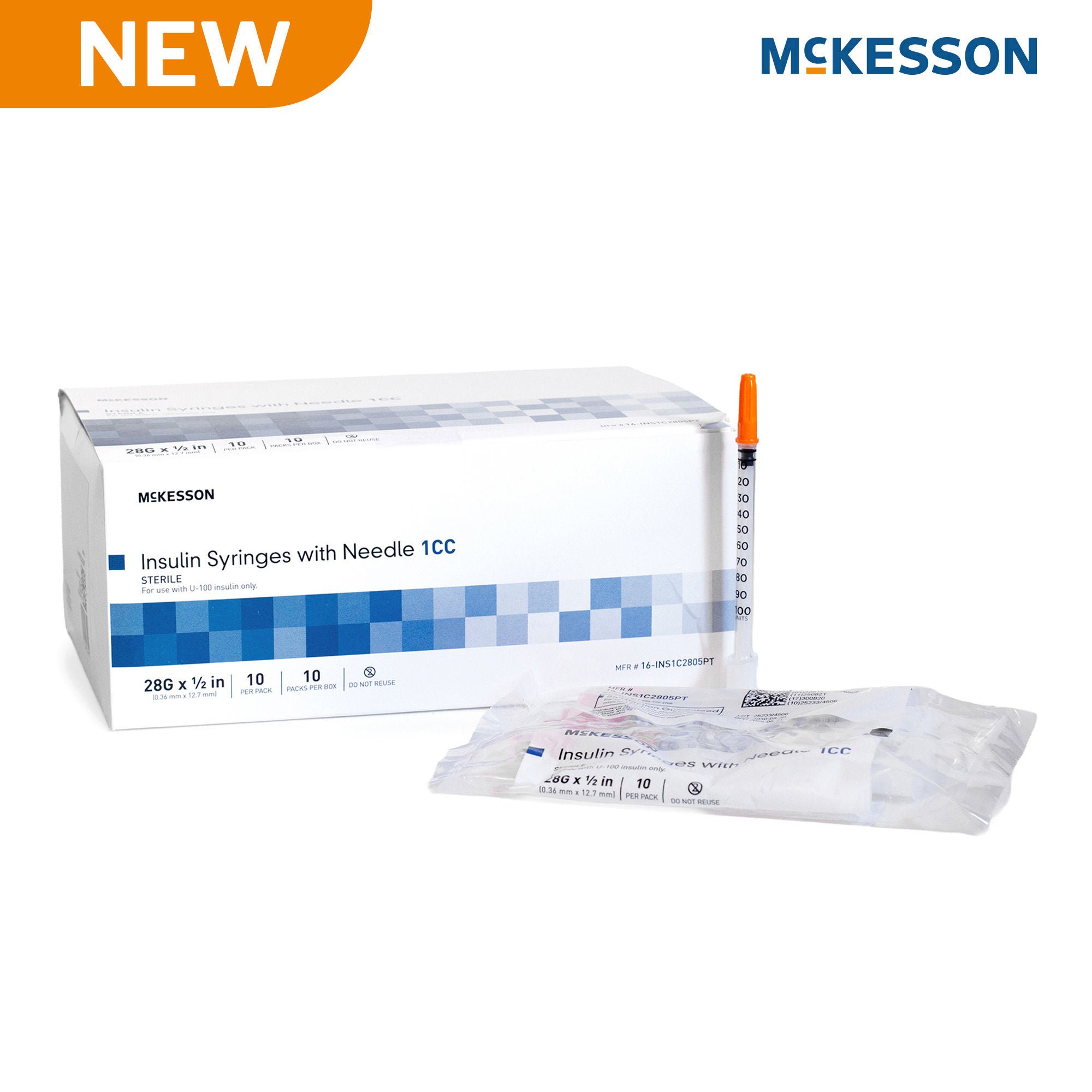 McKesson Brand SYRINGE, INSULIN 1CC 28GX1/2" (10EA/BG 10BG/BX 20BX/CS)