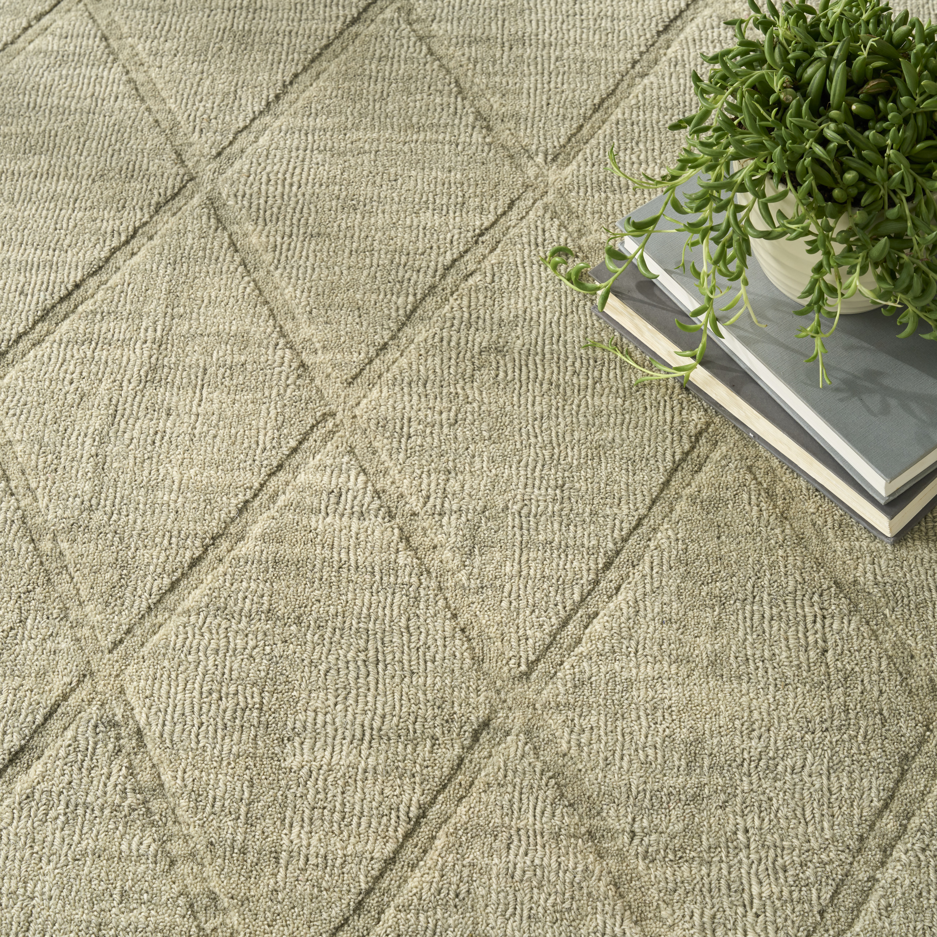 Nourison Wool Haven 7'9" x 9'9" Sage Modern Indoor Rug