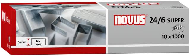 Designed for Novus Staplers, these 24 guage, 6mm length staples ensure smooth, even stapling.