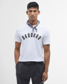 Ancroft Tartan Logo T-Shirt White/Cedarwood