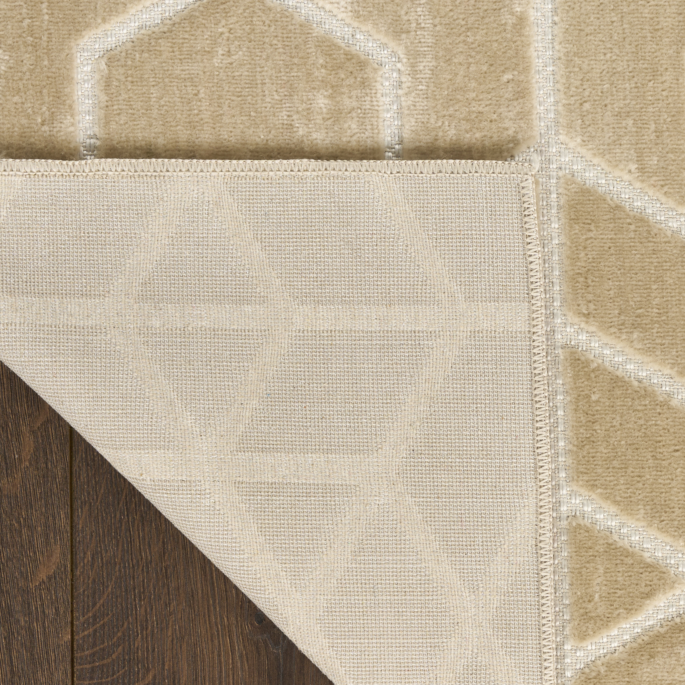 Nourison Washable Charm 2' x 6' Beige Ivory Modern Indoor Rug