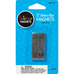 Alnico Bar Magnets with N/S Stamping, 2 in, Pack of 2