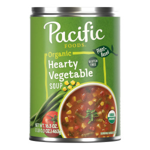 Pacific Foods® Organic Hearty Vegetable Soup, Plant Based, 16.3 oz Can (Case of 12)
