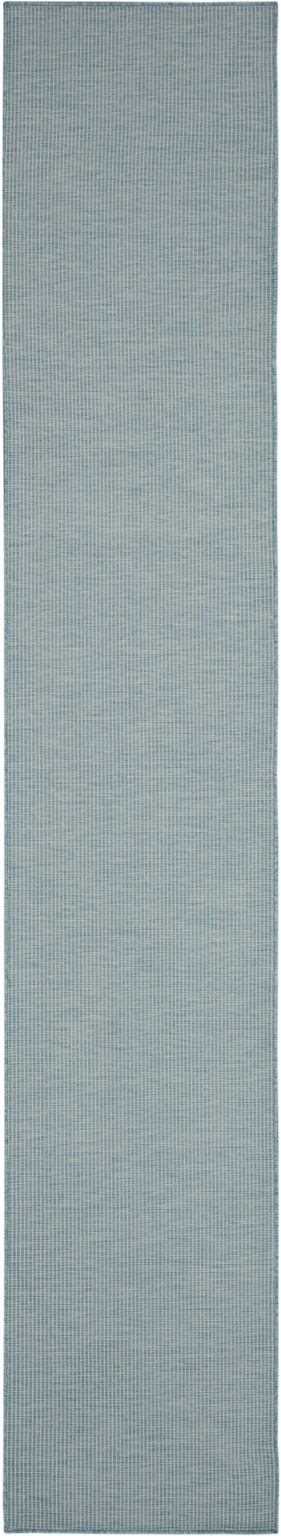 Nourison Positano 2'2" x 10' Aqua Modern Rug