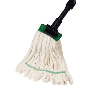 Hillyard, Rough Surface Microfiber Looped-End Wet Mop Head with 5" Headband, Medium, White