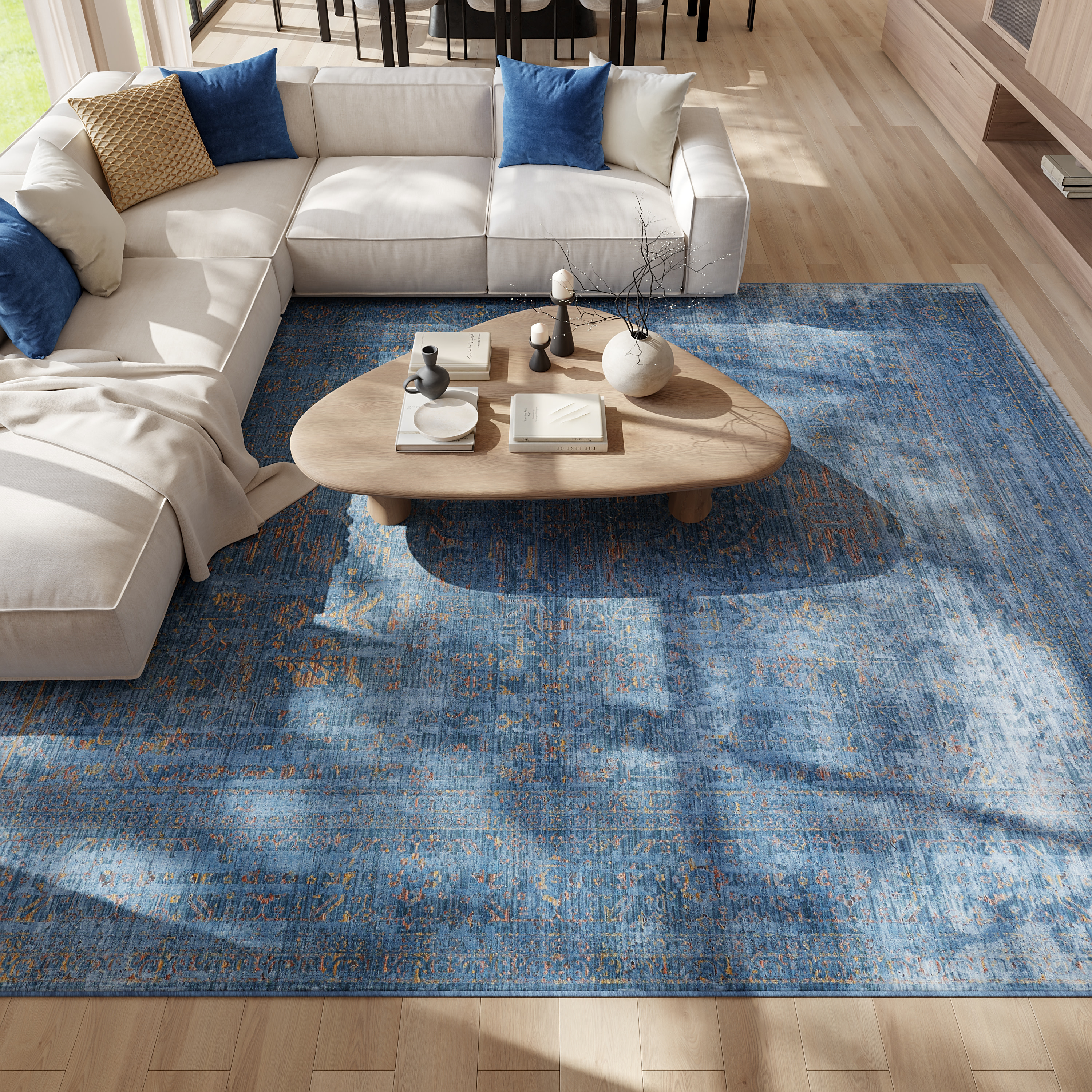 Nourison Luxurious 8'6" x 11'6" Blue Vintage Indoor Rug