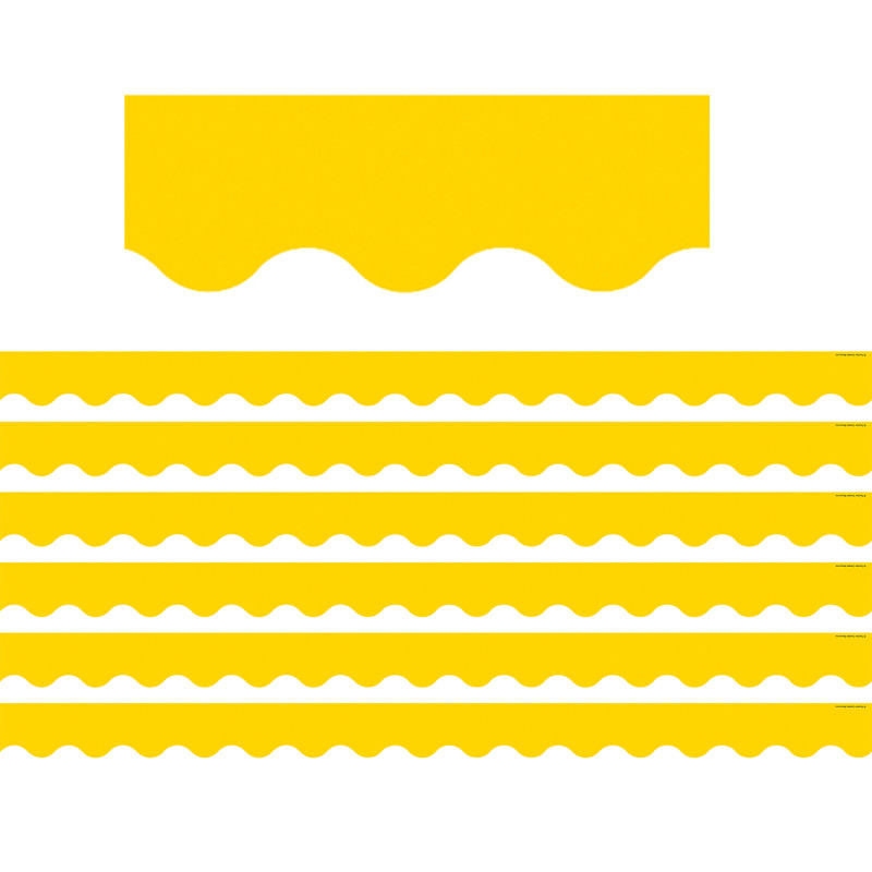 Yellow Gold Scalloped Border Trim, 35 Feet Per Pack, 6 Packs