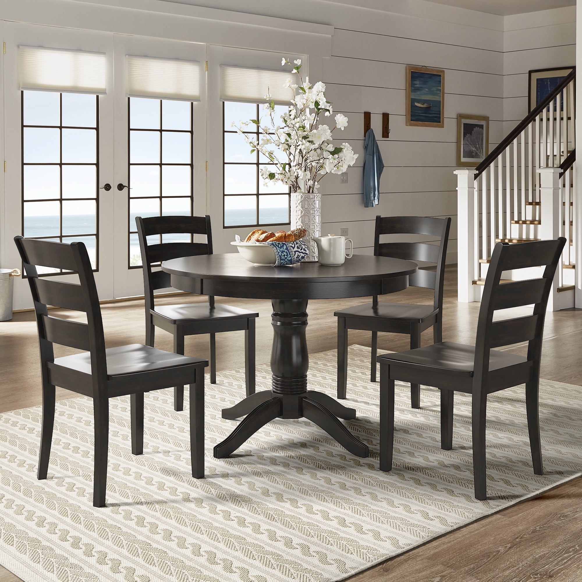 Round Pedestal Base 5-Piece Dining Set