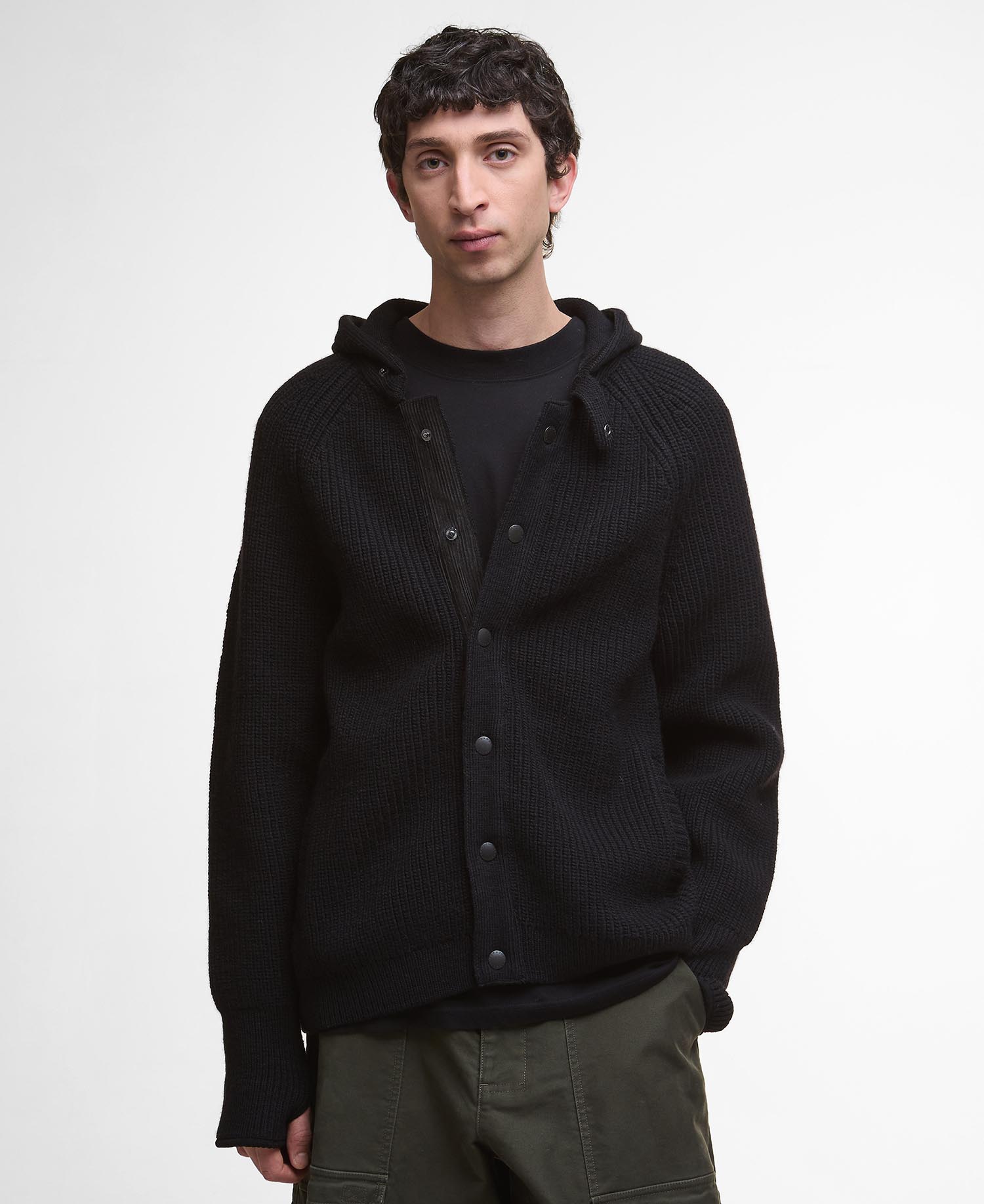 Cardigan con cappuccio lavorato a maglia Middens image number 0