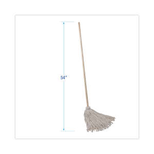 Boardwalk, Deck Cotton Cut-End Wet Mop Head with 1" Headband, #24, White