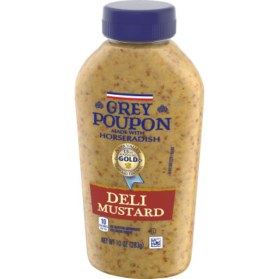 Grey Poupon Deli Mustard with Horseradish, 10 oz Bottle