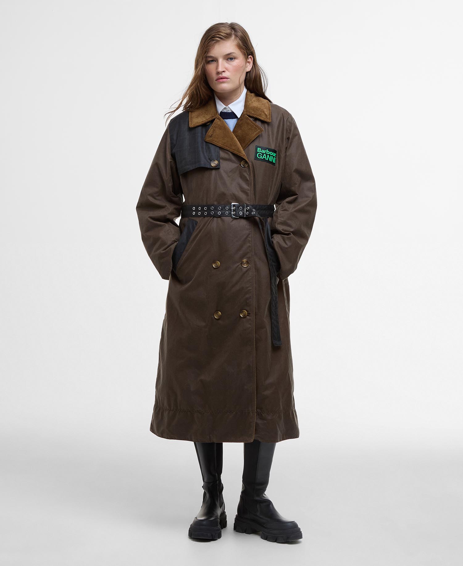 Barbour x GANNI Waxed Trench Coat image number 0