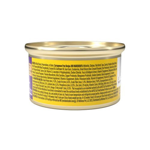 Wellness Complete Health Pate Kitten Whitefish & Tuna back packaging