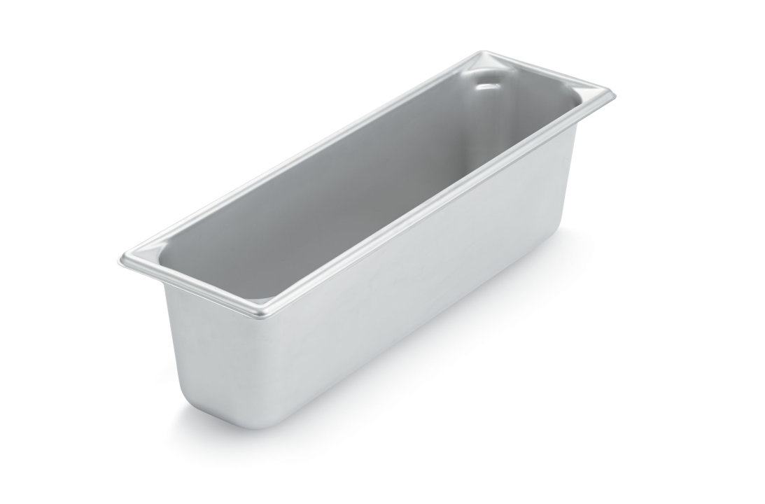 Half-long-size 6-inch-deep Super Pan V® stainless steel steam table pan