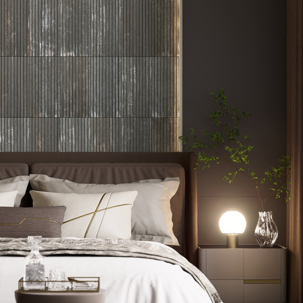 Sample – Retro Strata Nero Porcelain Floor and Wall Tile