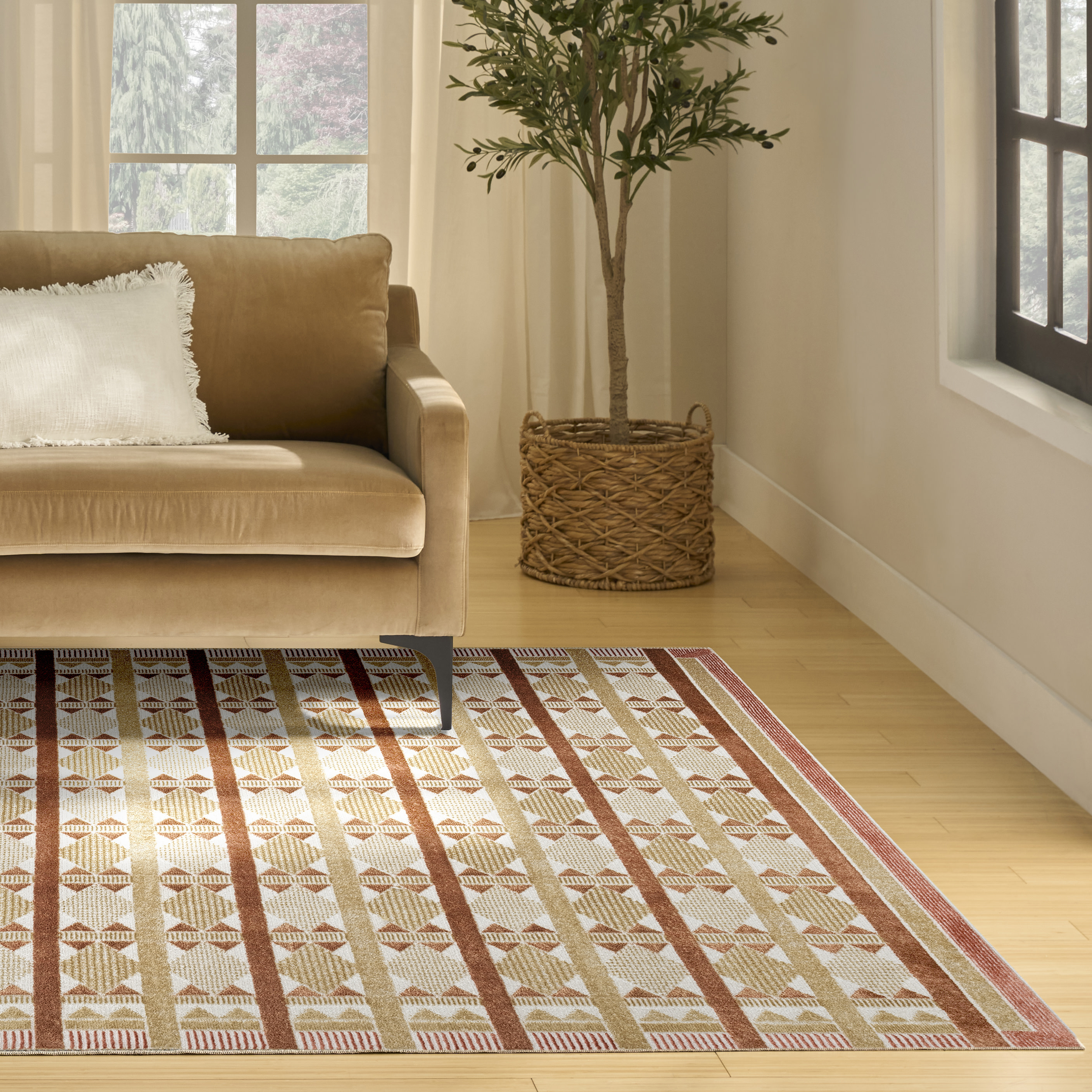 Nourison Nordic 8' x 10' Rust Modern Indoor Rug