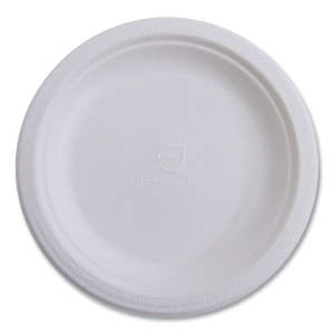 ECPEPP005, Eco-Products,Inc., Renewable and Compostable Sugarcane Plates, 10" dia, Natural White