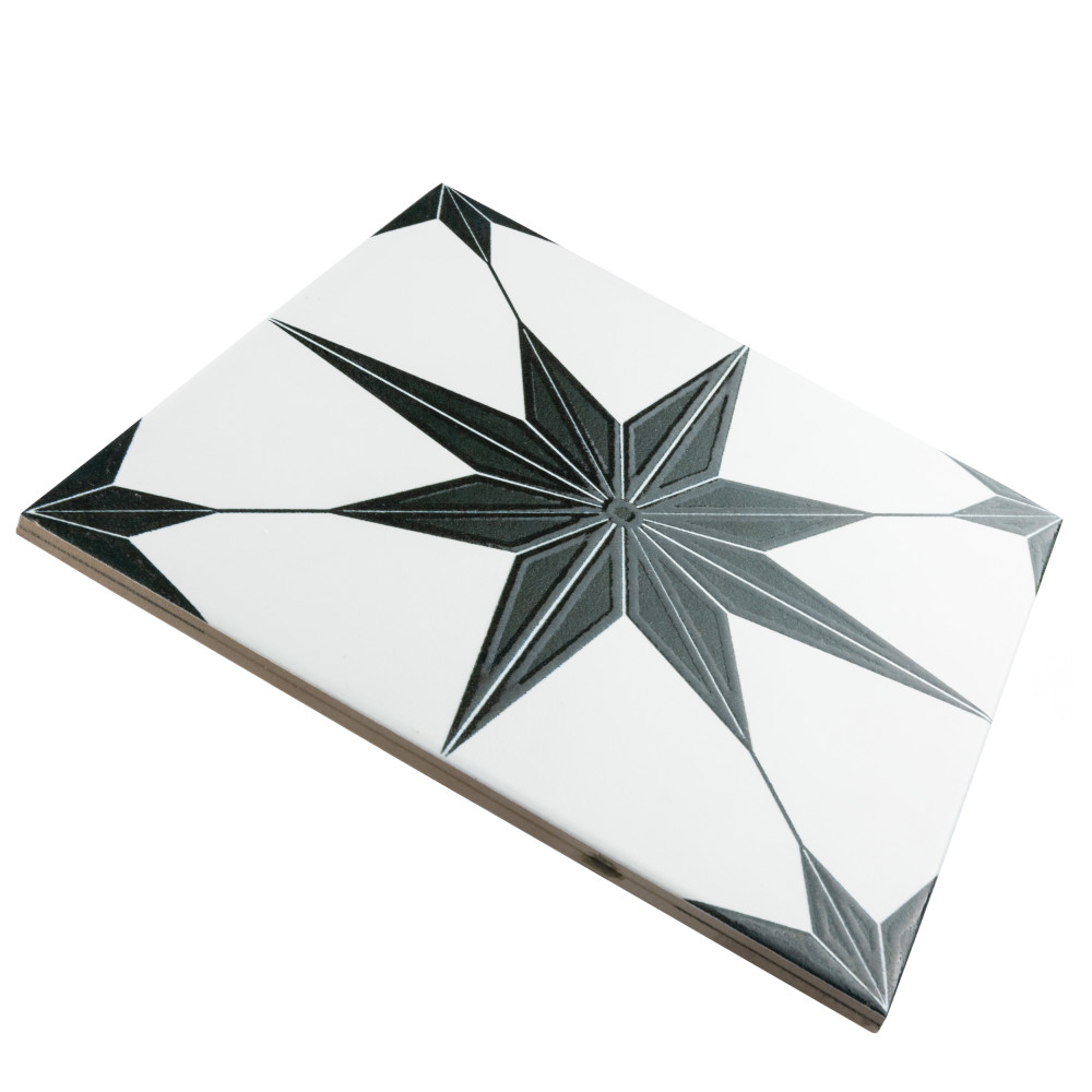 Stella Luxe Nero 9-3/4 in. x 9-3/4 in. Porcelain Floor and Wall Tile