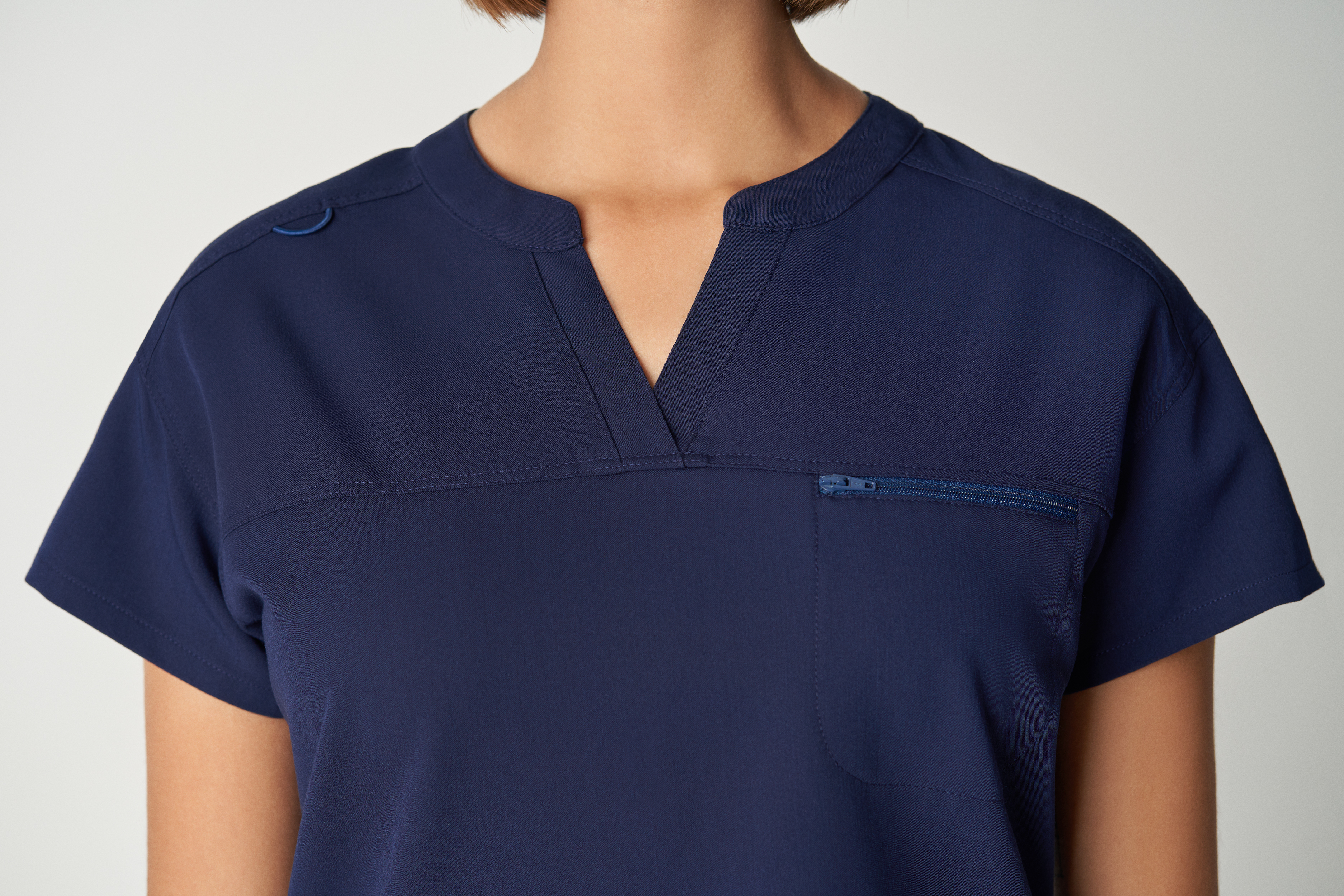 White Cross V-Tess Women&#8216;s 1-Pocket V-Neck Scrub Top-White Cross