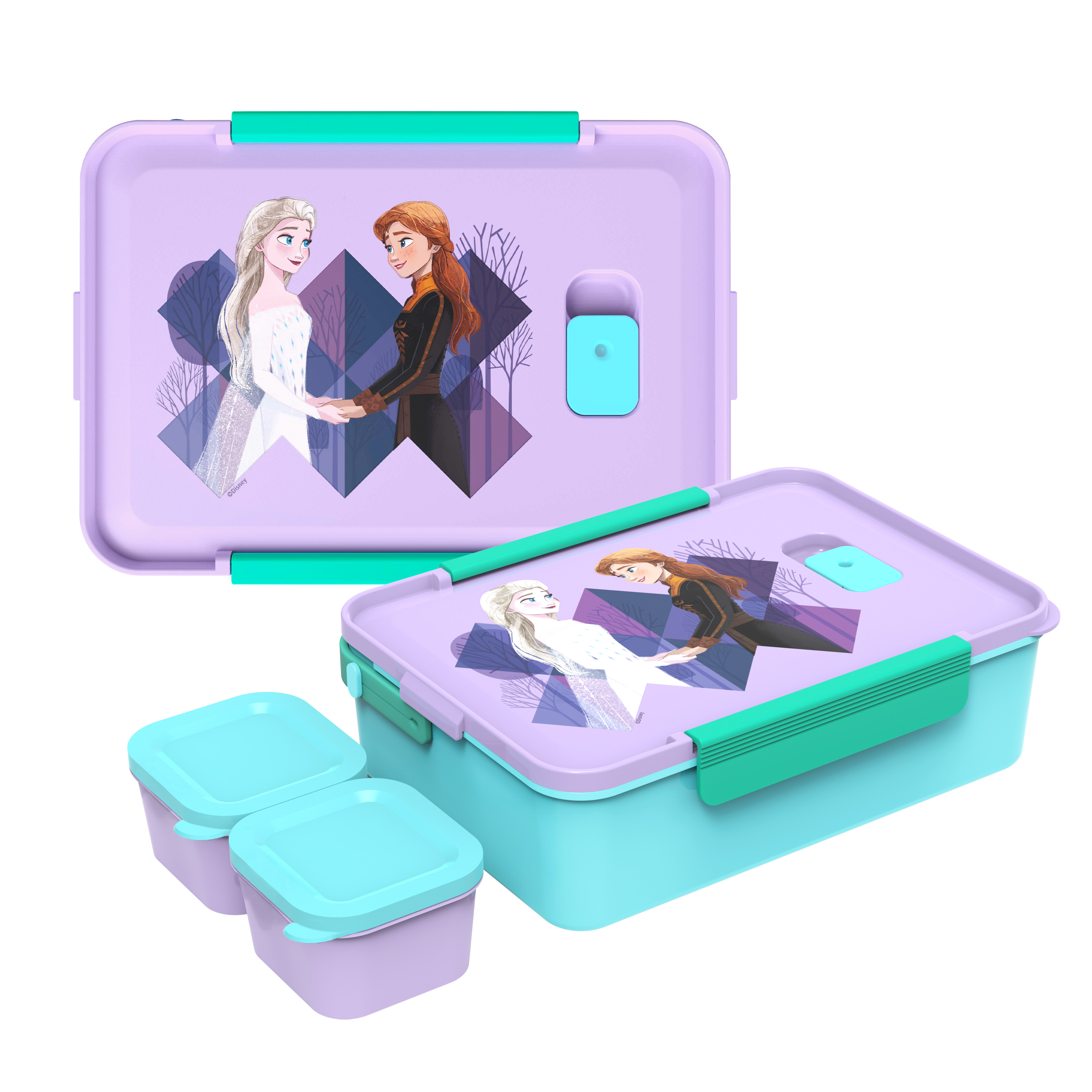 Disney Frozen 2 Movie Reusable Divided Bento Box, Elsa and Anna, 3-piece set slideshow image 1 Disney Frozen 2 Movie Reusable Divided Bento Box, Elsa and Anna, 3-piece set slideshow image 1