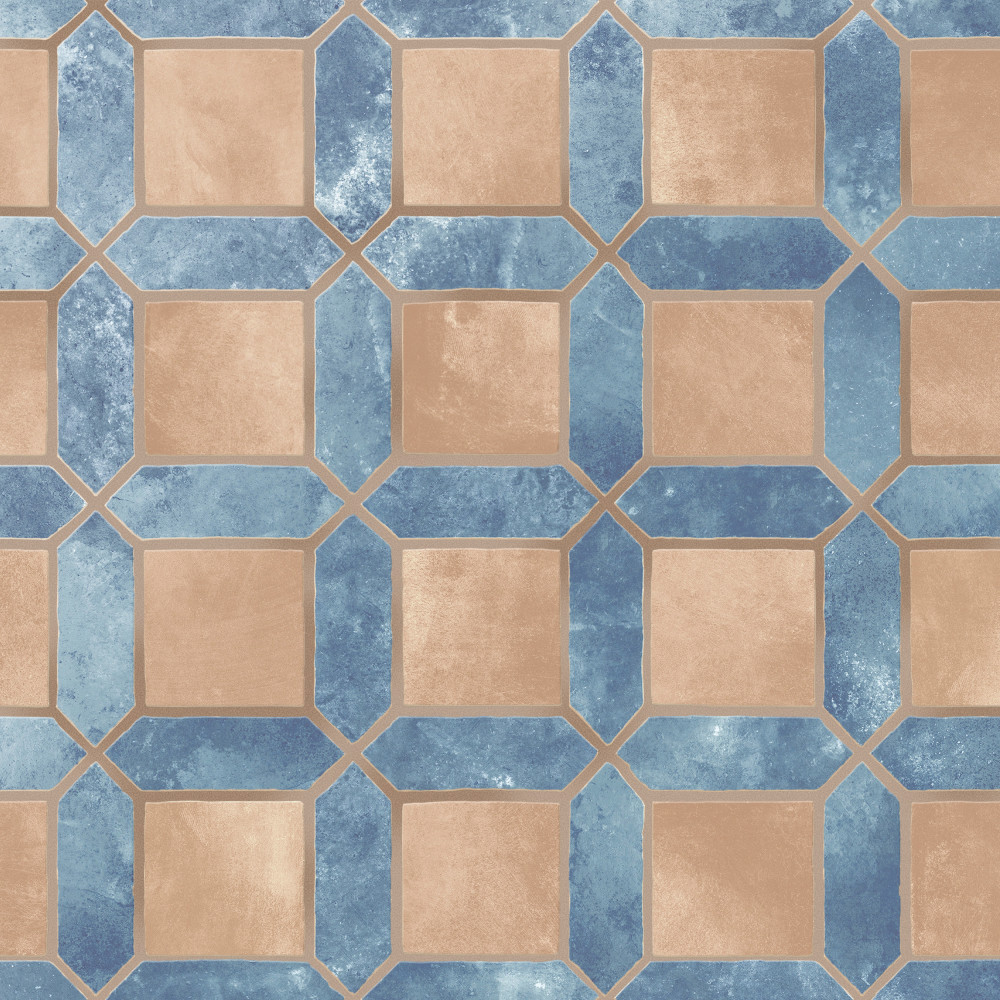 Picket Arendel Blue with Terra Square 14-5/8 in. x 22-1/2 in. Porcelain Floor and Wall Tile