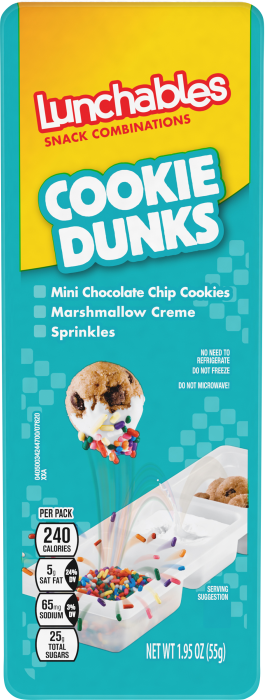 Lunchables Cookie Dunks with Mini Chocolate Chip Cookies, Marshmallow Creme & Sprinkles 1.95 oz Tray