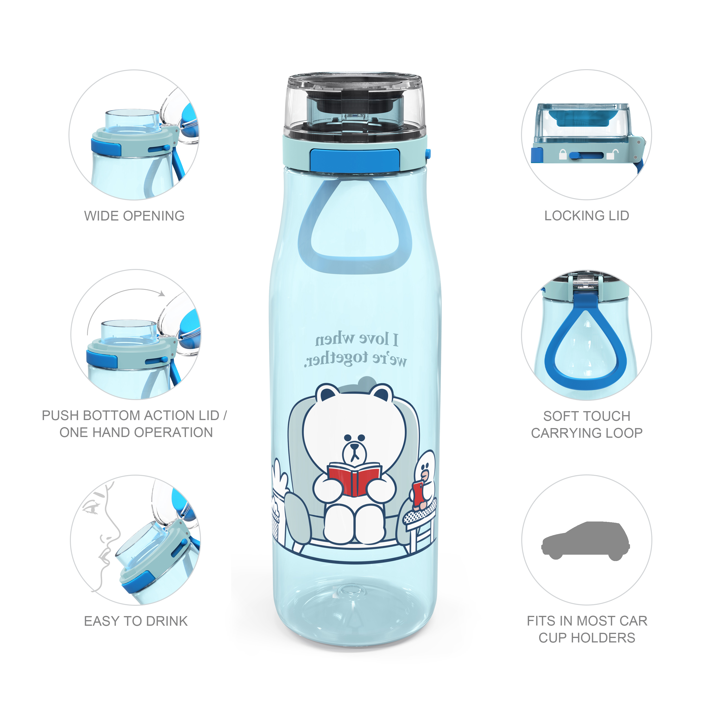 Line Friends 25 ounce Water Bottle, Brown and Sally slideshow image 6 Line Friends 25 ounce Water Bottle, Brown and Sally slideshow image 6