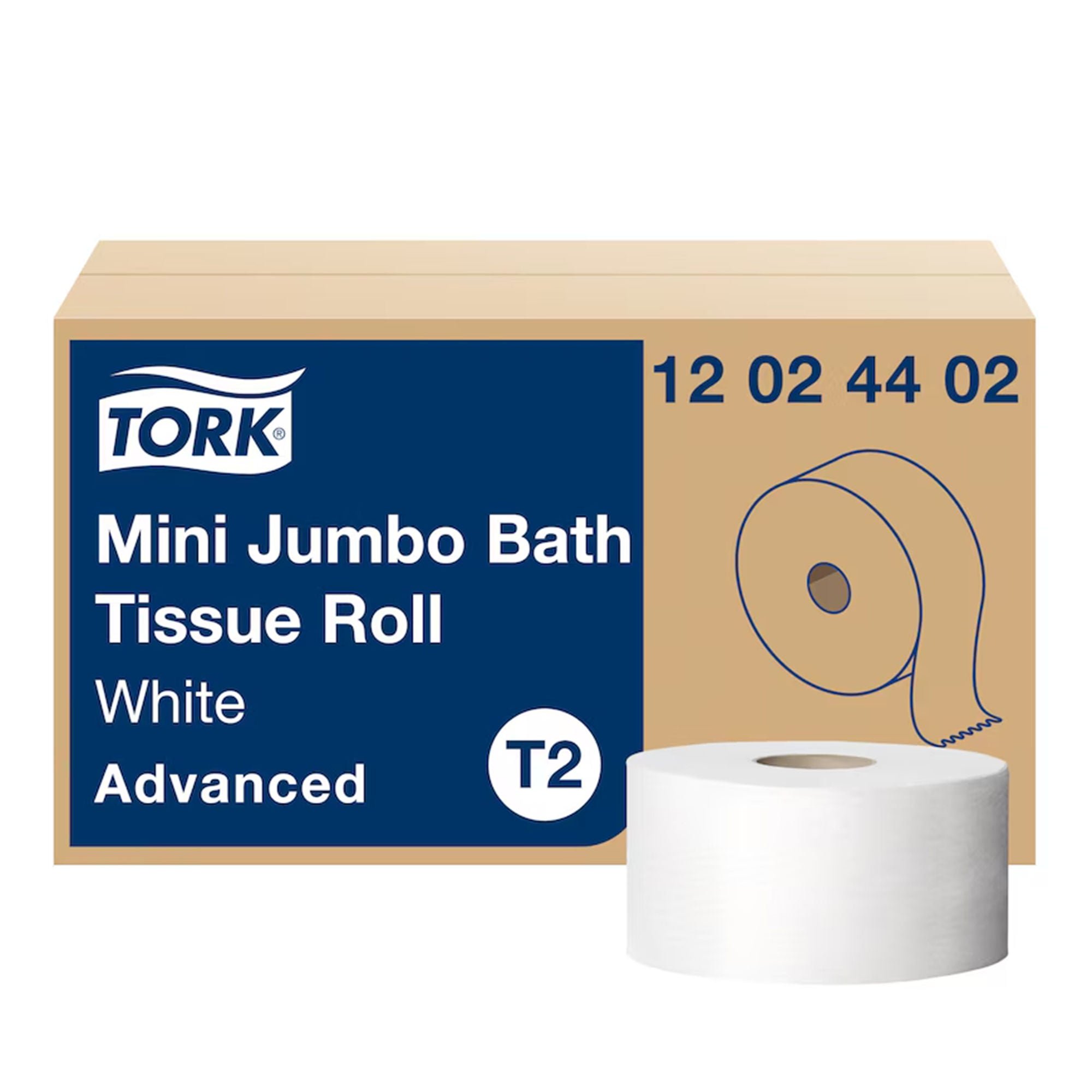 Tork® Advanced Mini Jumbo Size Cored Roll Two-Ply Toilet Paper
